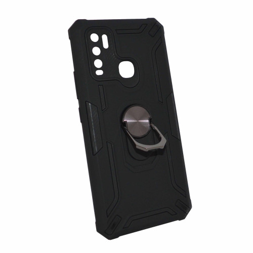 Vivo Y30-Y50 Black   Military Grade Protection Built-in Kickstand Car Holder Mobile Phone Case